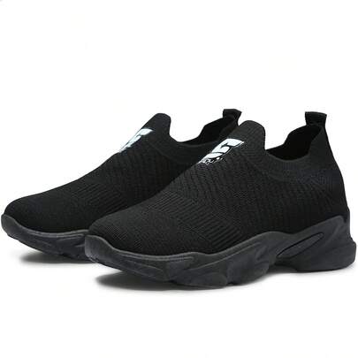 Shendy Vendy Tenis Para Mujer Con Cordones De Malla Ligera, Tenis Deportivos Para Caminar Negras , Calzado Casual De Suela Blanda Para Hombre, Antideslizante, Resistente al Desgaste y Ligero Para Practicar Deporte, Uso Diario