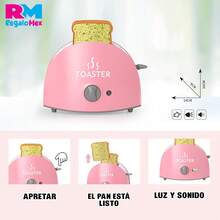 Tostador de Pan Juguete de Cocina para Niñas Sonido Realista, Juego de Simulación Tostadora de Pan - Rosa - Ver 5