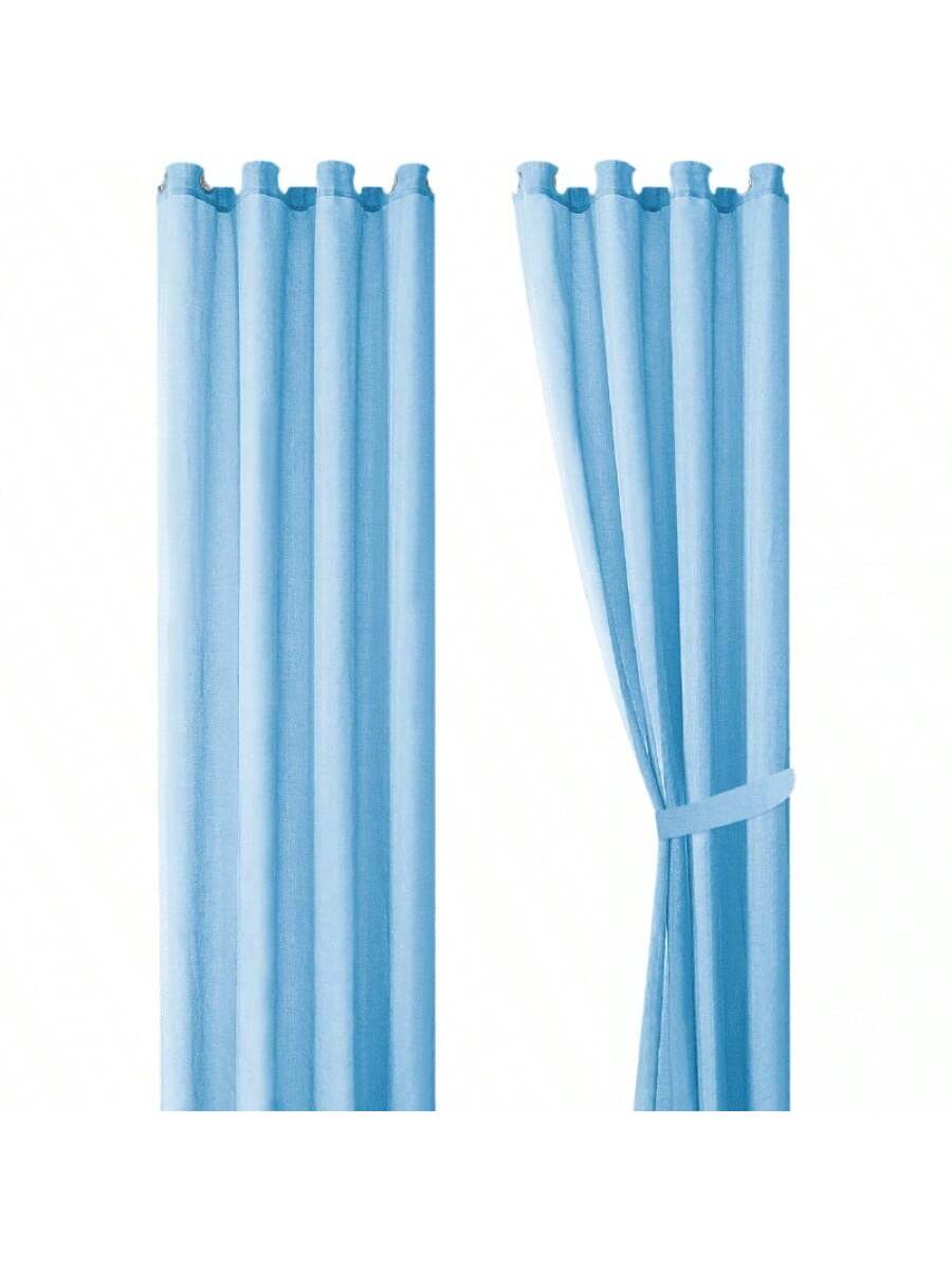 Cortinas transparentes Color Azul Cielo de alta durabilidad de 140cm*225cm