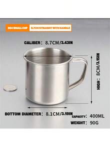 1pc 304 Stainless Steel Mini Cup, Multi-Functional Small & Compact Cup For Beverage, Student, Available In Multiple Sizes - Silver - View 12