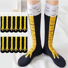 3 Pairs-Ultimate Novelty Gift - Hilarious Chicken Feet Socks, Mid-Calf Length Fun & Unusual Present For Parties, Pranks, And Animal Lovers! - Black and Yellow - View 13