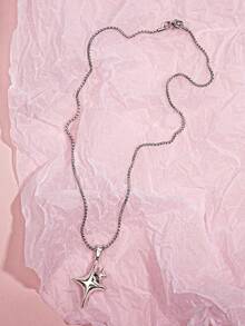 6pcs Metal Punk Hip Hop Necklace Set, Star Pendant, Sunburst Pendant, Sun Pendant, Spiral Pendant, Pendant Necklaces, Suitable For Men's Daily Wear, Valentine's Jewelry, Holiday Gift, Girlfriend - Star Necklace Six-piece Set - View 4