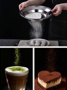 1pc Stainless Steel Mesh Sieve Strainer, Round Flour Sifter, Baking Powder Dispenser, Kitchen Colander, Rice Washer