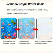 1pc Reusable Magic Water Color Painting Book - Comes With Water Color Pens, Portable And Mess-Free, Ideal For Stress Relief And Inspiring Creativity - Multicolor - View 6