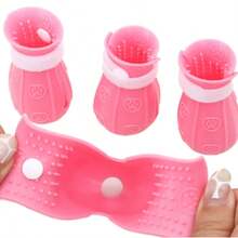 4只猫咪鞋套，爪套，防抓硅胶鞋，猫咪美容手套，适用于洗澡、修剪指甲、清洁耳朵等。