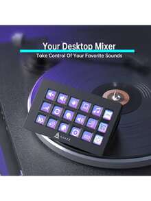 AJAZZ AKP153E International Version, Supports Multi-Language, Desktop Live Streaming Control Console Assistant, Control Panel Controller, Stock Trading, Live Streaming, Audio Mixing, Programmable Shortcut Keyboard, E-Sports Room Decor, Trigger Actions In Apps And Software Like OBS, Twitch, Custom Console For Photo And Video Editing, Real-Time Streaming Controller