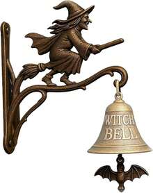 Genérico Campanas de Bruja para Puerta,Campanas de Bruja de Pared con Escoba - Decoración Colgante para Jardín Exterior Entrada Porche Pasillo - 1 - Ver 2