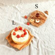 2/1件 新款日式波浪纹木质托盘，实木批发餐盘，高档水果盘，茶壶架，坚果碗 - 彩色 - 查看 3