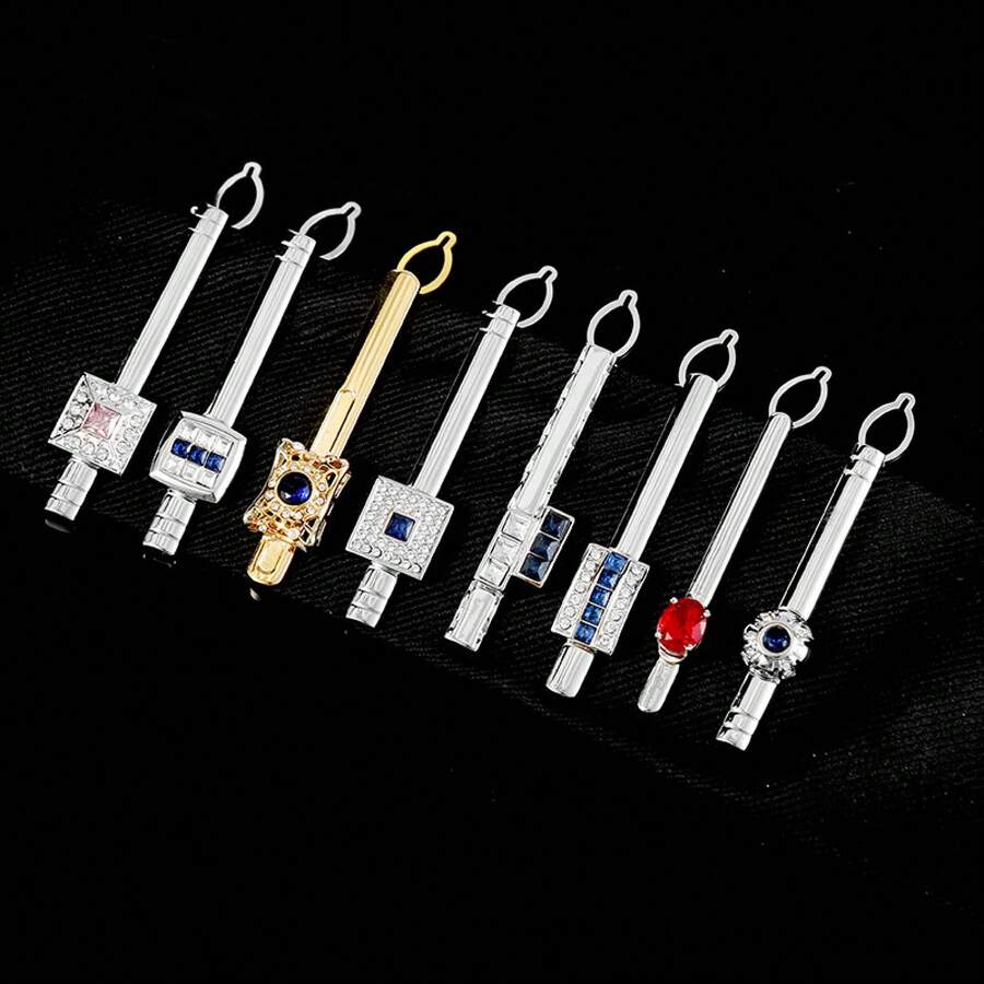 High End Business Suit Tie Buckle, Men's Light Luxury Boutique Tie Clip, Valentine's Day Gift - Pha lê đỏ - Xem 1