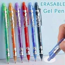 6pcsPress The Blue And White Porcelain Colored Neutral Erasable Pen, A Heat-Erasable Stationery Item, Which Is A Creative Stationery Product. It Is Suitable For Students, Office Use, School Use, As Party Gifts, And Personalized Office Supplies. - Multicolor - View 2