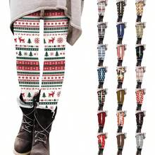 Leggings de Navidad para mujer, cintura alta, estampado de Pap Noel, longitud al tobillo, leggings cmodos, rojo, - inicial - Ver 5