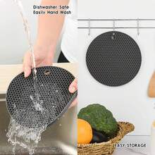 3-Piece Set Of Silicone Can Opener Pads, 20cm/7.87 Inch Textured Can Opener Multifunctional Circular Bottle Cap Opener, Suitable For Weak Hands, Elderly People, Children, Green, Gray, Yellow Coasters, Cup Holders - New Year's And Christmas Gifts - 彩色 - 查看 7