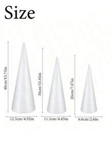 1 buc con mare din spumă solidă albă/con rotund, consumabile de sărbători DIY, Crăciun din spumă PS, decor pentru scene de ziua de naștere, afișaj pentru evenimente, accesorii pentru con, decor pentru casă, con de brad de Crăciun artificial strălucitor, con de brad de Crăciun, con decor de Crăciun, Anul Nou, Ziua Recunoștinței, iarnă, cadou manual de Ziua Îndrăgostiților