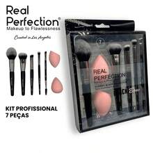 7-Piece Professional Real Perfection Brush Set – Sponges, Eyelash Brush, And Makeup Brushes - màu đen - Xem 1