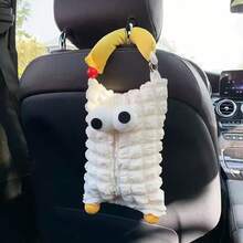 1pc-Travel Car Tissue Box Creative Cute Little Monster Car Hanging Bag Car Tissue Bag Car Hanging Tissue Rack Storage Box Car Tissue Box Organizer Storage Travel Summer