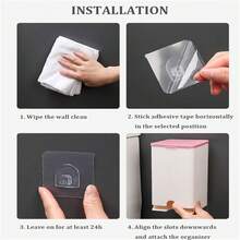 2PC Wall-Mounted Sanitary Napkin Storage Box & Small Item Organizer | Bathroom Tissue Holder For Toilet Paper, Pads, Essentials | Space-Saving Home Organization For Bathroom, Bedroom, Kitchen, Office (Waterproof, Durable) - 綠色 - 查看 4
