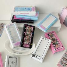 Álbum de fotos con marco de 4 fotos de tema estrella colorido original, mini álbum de tarjetas de 4 páginas hecho por estudiantes para almacenar tarjetas fotográficas de ídolos - Multicolor - Ver 5