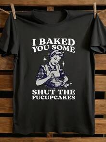 Women's Vintage Punk Rock Dark Style Graphic T-Shirt, Versatile For Spring/Summer, Printed Tee, Vacation Outfit, Summer Dress, Summer Top, Summer Fashion, Music Festival OutfitFashionable Women's Clothing - 黑色 - 查看 3