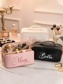 Personalisierte Makeup Tasche, geeignet für Produktkauf; große Kunstleder Makeup Tasche; Brautjungfer Makeup Tasche; Weihnachtsgeschenk für Frauen; Reise Organizer Tasche; Geschenk für Bridal-Shower; Paar Geschenktasche; Valentinstag Geschenk