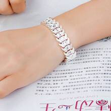 Elegant 925 Sterling Silver Plated Bracelet For Women, Classic Wide Coin Design, Hypoallergenic, Versatile Jewelry With For Daily Wear & Special Occasions, Ideal Mother'S Day Gift - Silver - View 4