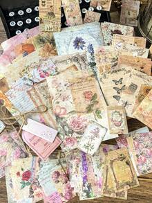100pcs/Pack Vintage Old Newspaper & English Letter Background Decorative Paper - BQ961-rose Manor - View 13