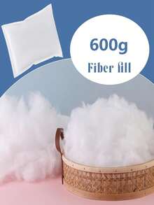 1 Set Of 600g Odorless Filling Cotton, High-Elasticity Fluffy Filling Cotton, Three-Dimensional Polyester Filling, Pillow Filling, Felt Doll Filling - White - View 1