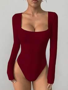 imisic Bộ jumpsuit dài tay cổ vuông gợi cảm cho mùa xuân/hè, với thiết kế cổ vuông khoét sâu, kiểu dáng ôm sát cơ bản, là item thiết yếu cho cả mặc trong nhà và ngoài trời, mang lại hiệu quả tôn dáng tuyệt vời. Bộ jumpsuit dài tay cổ vuông khoét sâu ôm sát này phù hợp cho thể thao, mặc ở nhà và các hoạt động hàng ngày. - Màu Đỏ Sâu - Xem 7