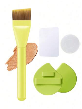 4pcs Ultra-Thin Straight Flat-Top Foundation Brush, An Essential Tool For Makeup Artists. Invisible And Seamless, Easy To Carry, Travel Set. Can Be Used As A Foundation Brush, Concealer Brush, Blush Brush, Contour Brush, Powder Brush, Etc. A Great Gift Choice For Ladies/Girls.