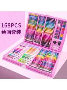 1 Set/168pcs Watercolor Pens, Art Painting Tools, Stationery Gift Painting Set, Writing Tools, School Supplies (Box Color And Pattern Randomly Shipped), Christmas Stocking Fillers, Fun, Christmas Stocking Fillers, Stocking Fillers, Socks - Multicolor - View 11
