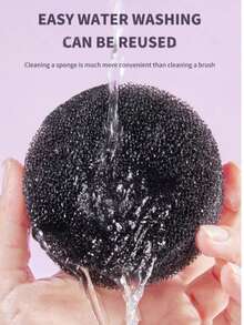 Makeup Brush Dry Cleaning Sponge Cleaning Box, Easy & Quick To Clean Brush Residue Without Water, Brush-Friendly, Slouchy & Portable, Reusable - Purple - View 2