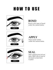 Asiteo 590片D型卷翘簇状假睫毛，高容量，30D+40D+50D+60D+80D+100D，DIY睫毛簇，浓密自然，轻盈纤细，单根分段式假睫毛嫁接套装，包含化妆工具、胶水、定型液、卸妆液、睫毛镊子和刷子，适合在家DIY使用。 - 彩色 - 查看 10