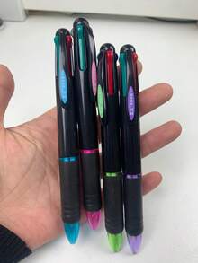 4-In-1 Ballpoint Pen - 4 Color Retractable Pen - Smooth Writing, Ideal For Office Stationery And Fine Writing, Essential Office Supply | Ballpoint Pen Set | Smooth Writing Pen - 黑色 - 查看 3