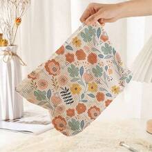 1个手绘花卉灯芯绒化妆包 - 复古印花拉链包，轻便多用途收纳包（礼品装） - 彩色 - 查看 1
