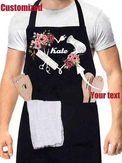 1pc Custom Hair Stylist Apron, Funny Hair Stylist Aprons, Funny Hairdresser Apron, Personalized Hair Stylist Apron, Apron For Men, Barber Apron,Black Stain Resistant Apron,Sleeveless Apron,For Home, Kitchen,Nail Shop,Cooking, Baking, Nail Salon, Women Work Uniform,Coffee Smock,Home Cooking Clean Sleeveless Bib Apron,Multi-Functional,Home With Accessible Solutions