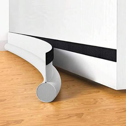 1pc White Door Bottom Seal Strip, Soundproof And Windproof