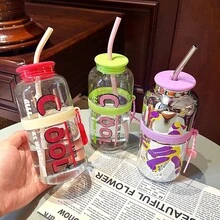 Large Capacity Mirror Glass Cup With Straw, Minimalist Office/Household Water Cup - GP-4140 Mirror Pink - View 3