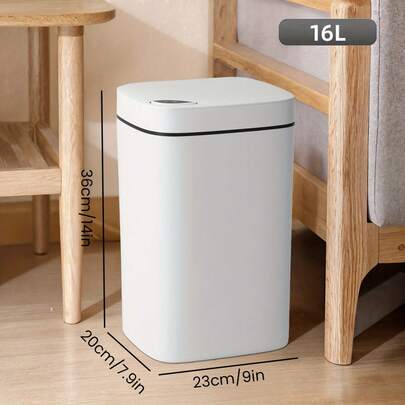EZIFY Touchless 14/16L Smart Trash Can (Cream White/Silent Sealed), Motion Sensor Kitchen Bin - Thanksgiving Upgrade