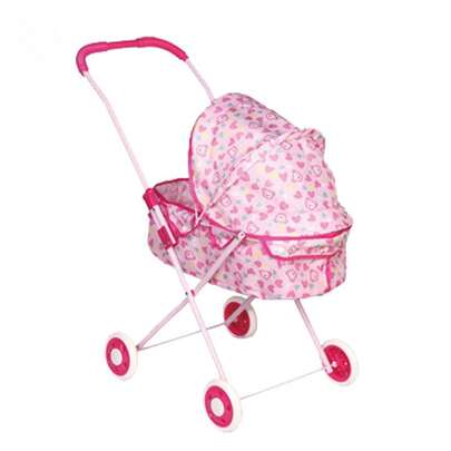 Cochecito de juguete de muñeca plegable, cochecito de metal que puede llevar una muñeca, perfecto como regalo de Navidad, cumpleaños o Año Nuevo para niñas.