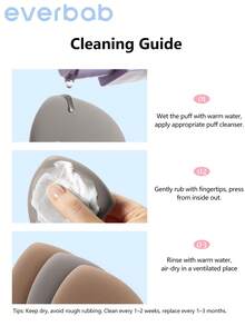 Everbab Bow Makeup Sponge Puff Set, Dry & Wet Use