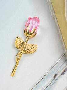 Mini Crystal Glass Rose, Artificial Flower; Mini Crystal Gift Box Decor; Red Artificial Rose; Party Gift; Mini Crystal Glass Rose; Wedding Party Gift; Room Decor. - View 8