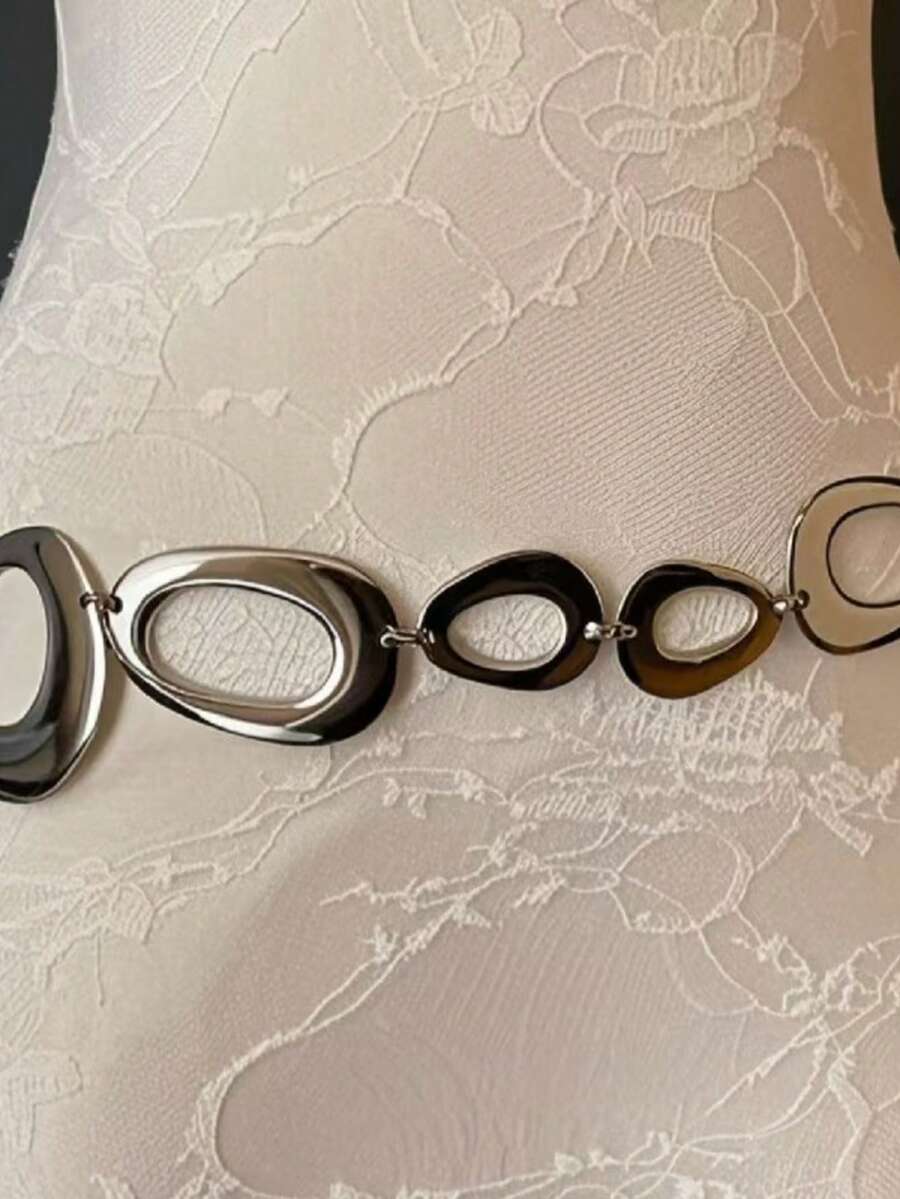 一件式女士腰链波西米亚哥特金属金链腰带嬉皮士腰带夸张风格女士腰链叛逆超大腰带千禧年女士配饰铆钉腰带西部腰带链腰带 - 多色 - 查看 1