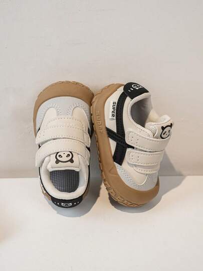 1 Pair Casual Sports Sneakers, Leather Upper Breathable Kids Shoes, Comfortable & Fashionable Closure, Suitable For Spring/Summer, All Season, New Style For Boys & Girls, Infant & Toddler, School Wear