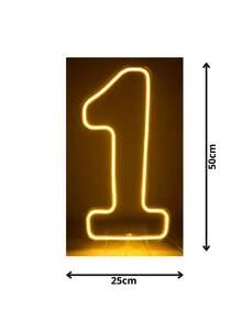 Painel LED Números 5 Branco Quente ou Frio Festa Decoração Vibrante 50x25cm - Amarelo - Visão 4