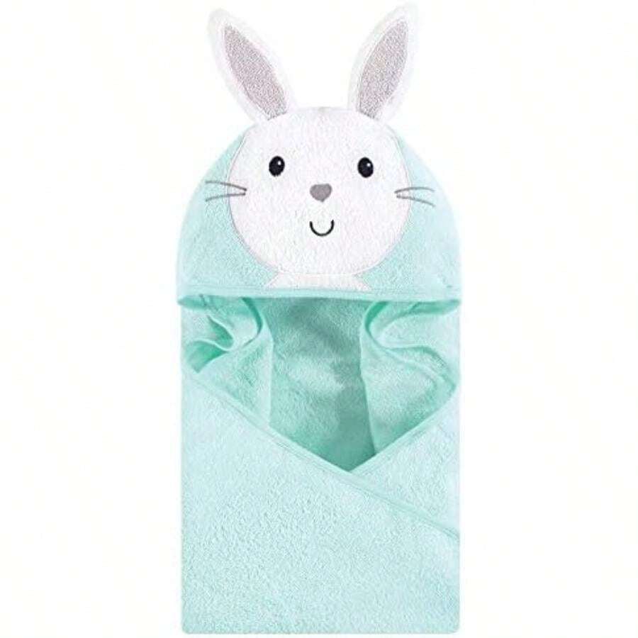 Hudson Baby - Toalla Unisex de algodón con Capucha para bebé, Color , Talla única(Conejito de menta Una talla) - Multicolor - Ver 1