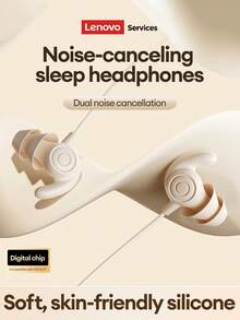 Lenovo 联想 YF40 有线耳机，配备 Type-C 和 3.5mm 双接口，支持降噪、HiFi 环绕立体声和高清麦克风，适用于音乐、游戏、办公、运动等场景，采用舒适的硅胶耳塞。 - 米色 - 查看 7