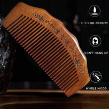 1 把天然木质产妇梳 - 分娩必备品，孕妇必备，送给新妈妈的礼物，防静电梳（随机细齿图案） - 彩色 - 查看 9