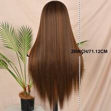 13x4 Transparent Lace Front Wig, For Women, No Glue Needed, 180% Density, Brown Mixed Honey Blonde, Pre-Plucked Baby Hair, Heat Resistant, Suitable For Daily, Party, Cosplay, 26 Inches - Brown - View 9