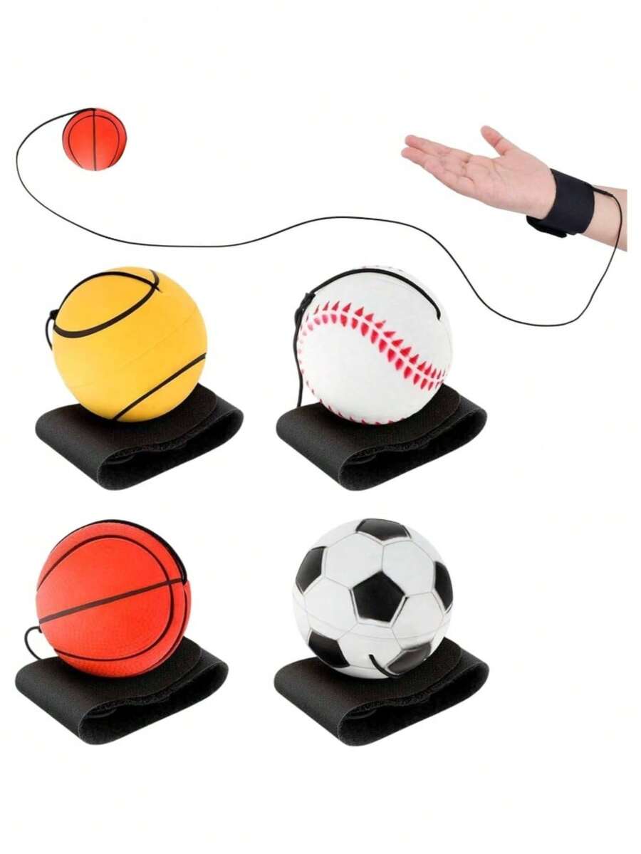 1个腕部训练球，2.4英寸弹力球，手眼协调训练，成人弹力球锻炼或派对礼物，腕部力量训练，弹力球，腕部回弹训练器，办公桌健身器材，适合成人，手指灵活性训练，棒球游戏，橡胶球，成人协调性训练 - 彩色 - 查看 1