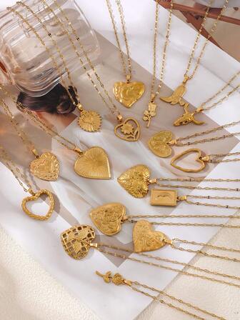 1pc Titanium Steel Asymmetrical Heart & Bull Head Pendant Necklace, Elegant & Exquisite Design, Romantic Gift For Women, Girlfriend, Sisters, Suitable For Daily Wear, Party, Holiday, Wedding, Vacation