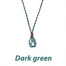 1PC Crystal Stone Holder Mesh Pocket Cage Pendant Necklace Natural Stone Mesh Pocket Woven Necklace Pendant Adjustable Retractable Mesh Pocket Handwoven Mesh Holder - Cage Holder - View 11